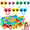 Kugliwa 140 Pcs Eye Finger Puppets Toys Bulk Colorful Wiggly Eyeball Finger Puppet Googly Eye Rings Eye On Rings for Birthday Pa