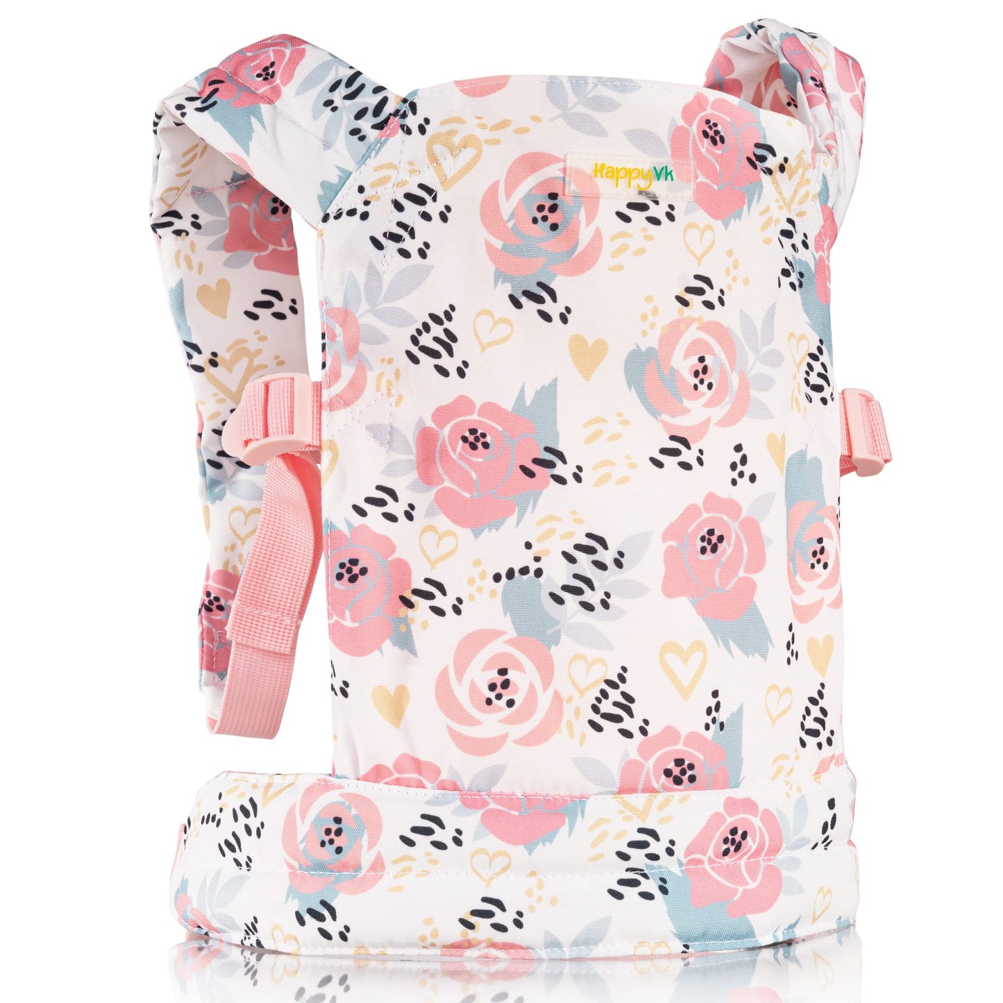 Happyvk Baby Doll Carrier For Little Girls Kids Toy Baby Carrier For Reborn Baby Doll Accessories Pink Roses