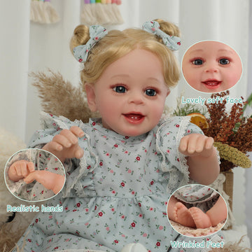 Caliugsi Realistic Reborn Baby Dolls 22'' Real Life Like Bebe Doll With Teeth For Girls Boys Realistas Lifelike Muecas Para Nias