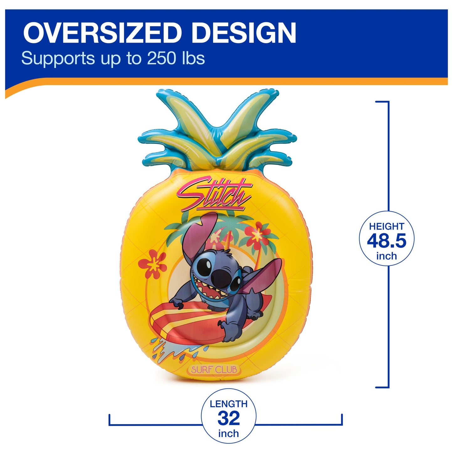 Swimways Stitch Oversized Pool Float, Inflatable Pool Floats & Kids Pool Toys, Swimming Pool Accessories & Beach Essentials For
