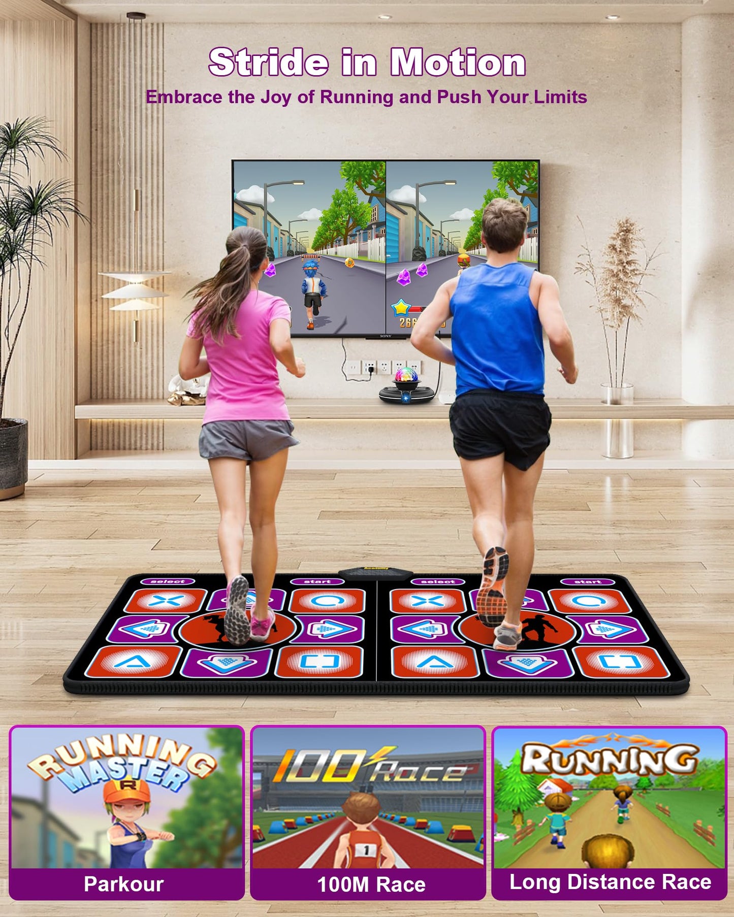 Acelufly Double Dance Mat - Wireless Electronic Dance Mat For Tv With Camera, Anti-Slip Fitness Dance Pad For Kids & Adults, Dance Game Mat Toy Gift For 3-12 Year Old Girls & Boys (Black)