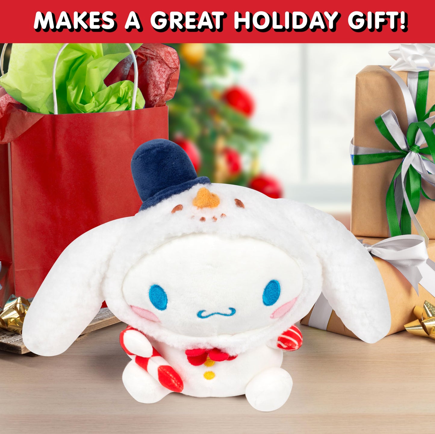 Hello Kitty And Friends 8' Cinnamoroll Plush W/Snowman Outfit - Limited Edition - Officially Licensed Sanrio - Soft Stuffed Animal Toy Figure - Easter Basket Stuffer Gift For Kids, Boys, Girls - 2+