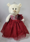 Kinnex Collections Since 1997 20'' Teddy Bear With Elegant Dress (Centerpiece) ~ B16631N-7 (Burgundy)