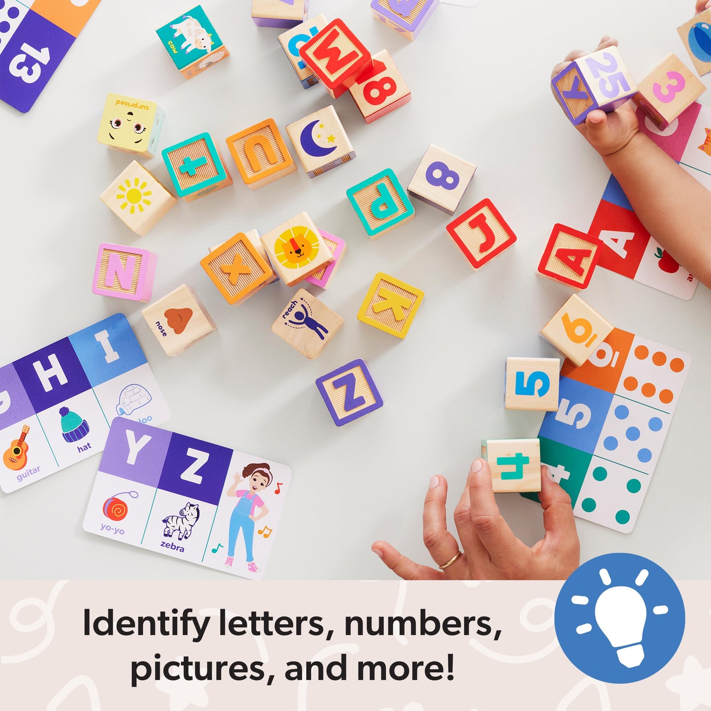 Ms. Rachel Melissa & Doug Letter, Number, And Game Wooden Learning Blocks With Activity Cards For Girls And Boys Toddlers Ages 18 Months+ - Fsc-Certified