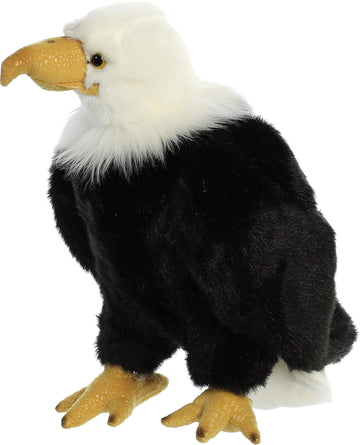 Aurora® Regal Eagle Stuffed Animal - Black/White Polyester - 10.5 Inches - Comforting Companion for Imaginative Play