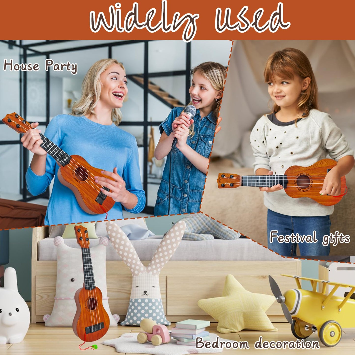 Kids Toy Ukulele Guitar,17 Inch Classical Guitar Musical Toy,4 Strings Guitar Ukulele Educational Learning Toy For Toddlers And Preschoolers