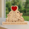 Macorner Personalized Wooden Family Figurine Elephant Family Custom Names