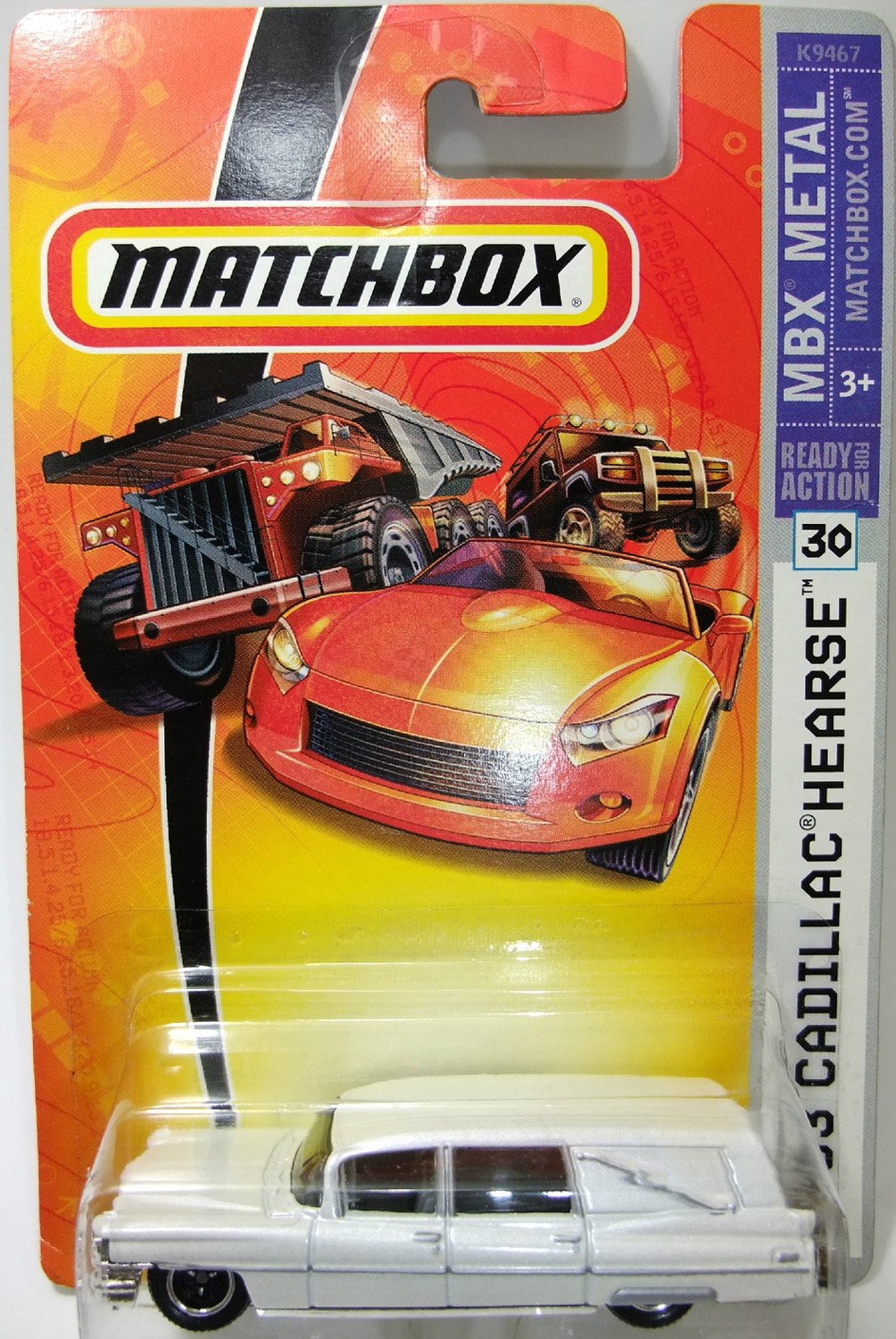 Matchbox 2007 MBX Metal 1:64 Scale Die Cast Car # 30 - 1963 White Pearl Cadillac Hearse
