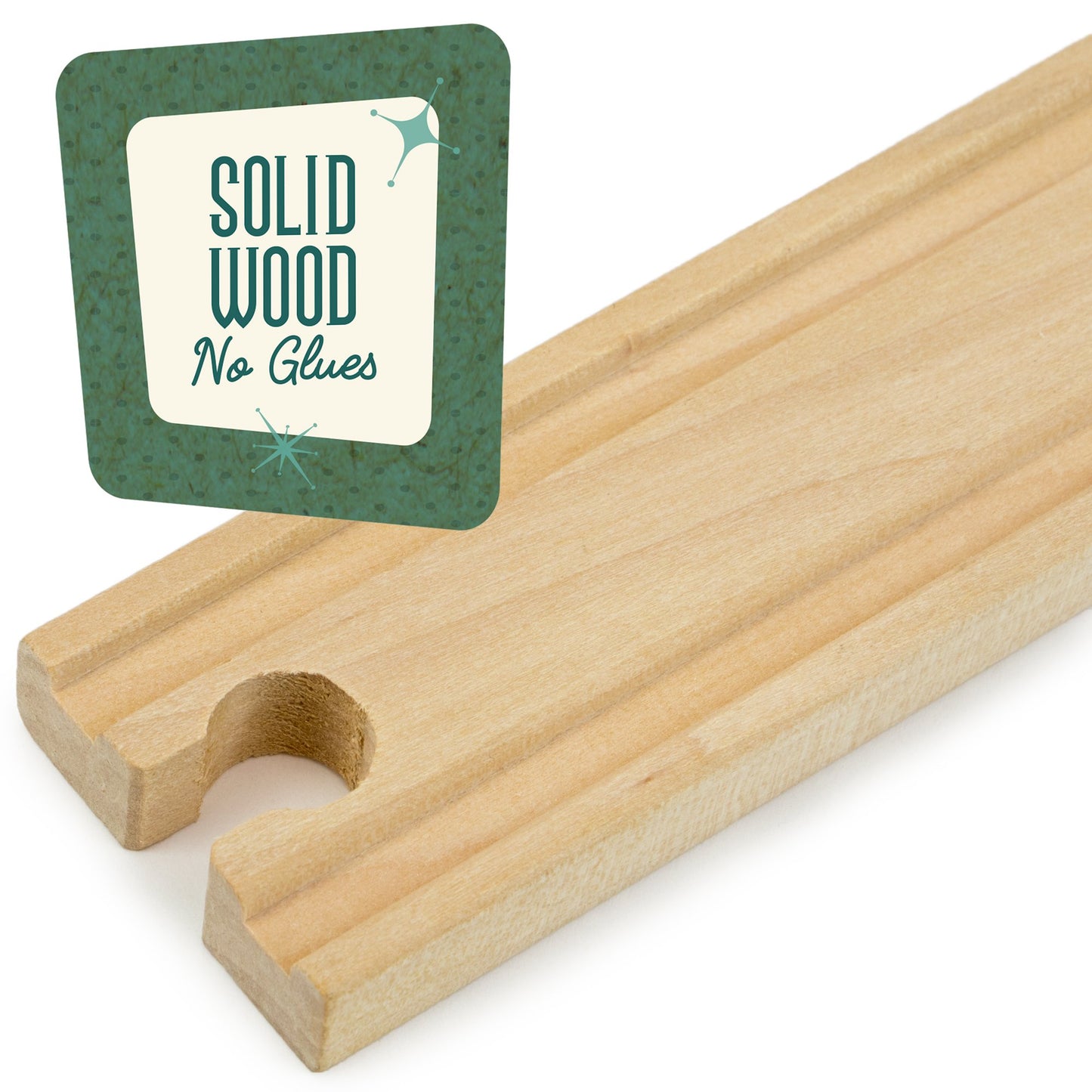 Conductor Carl Wood Train Track Expansion Packs| Compatible with Most Train Tracks| 3.5'' Straight Tracks -1 Count (Pack of 4)