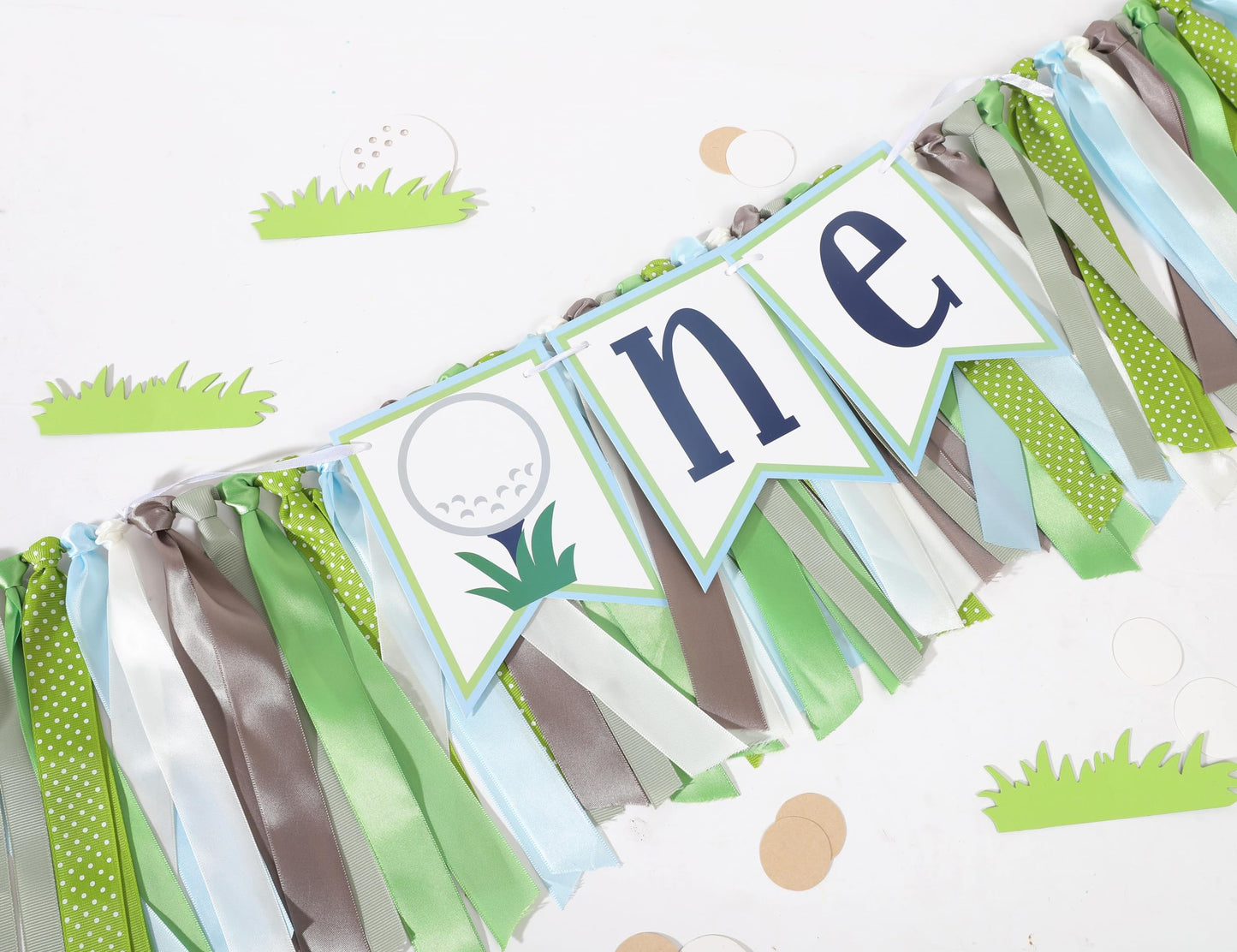 Golf 1st Birthday High Chair Banner - Hole In One Cake Smash Decorations, Boy First Birthday, Golf Party One Banner