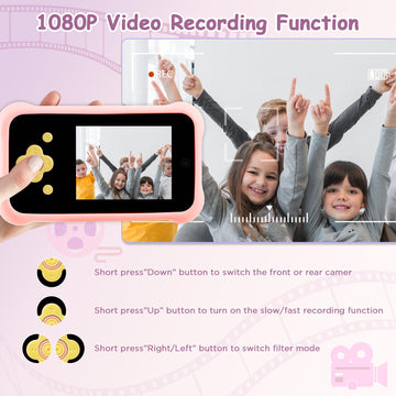 Kids Smart Phone For Girls, Christmas Birthday Gift For Girls Age 3-10 Kids Toys Cell Phone, Toddler Play Phone Toys With Hd Dua