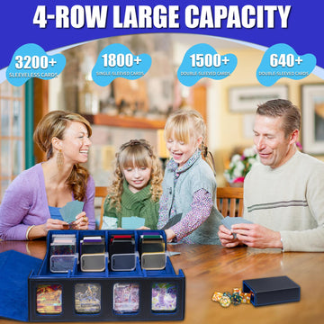 Tiff-K 3200+ Mtg Deck Box Commander,Deck Box Tcg Trading Card Storage Box With Window Dice Tray, Deck Box Mtg Storage Organizer