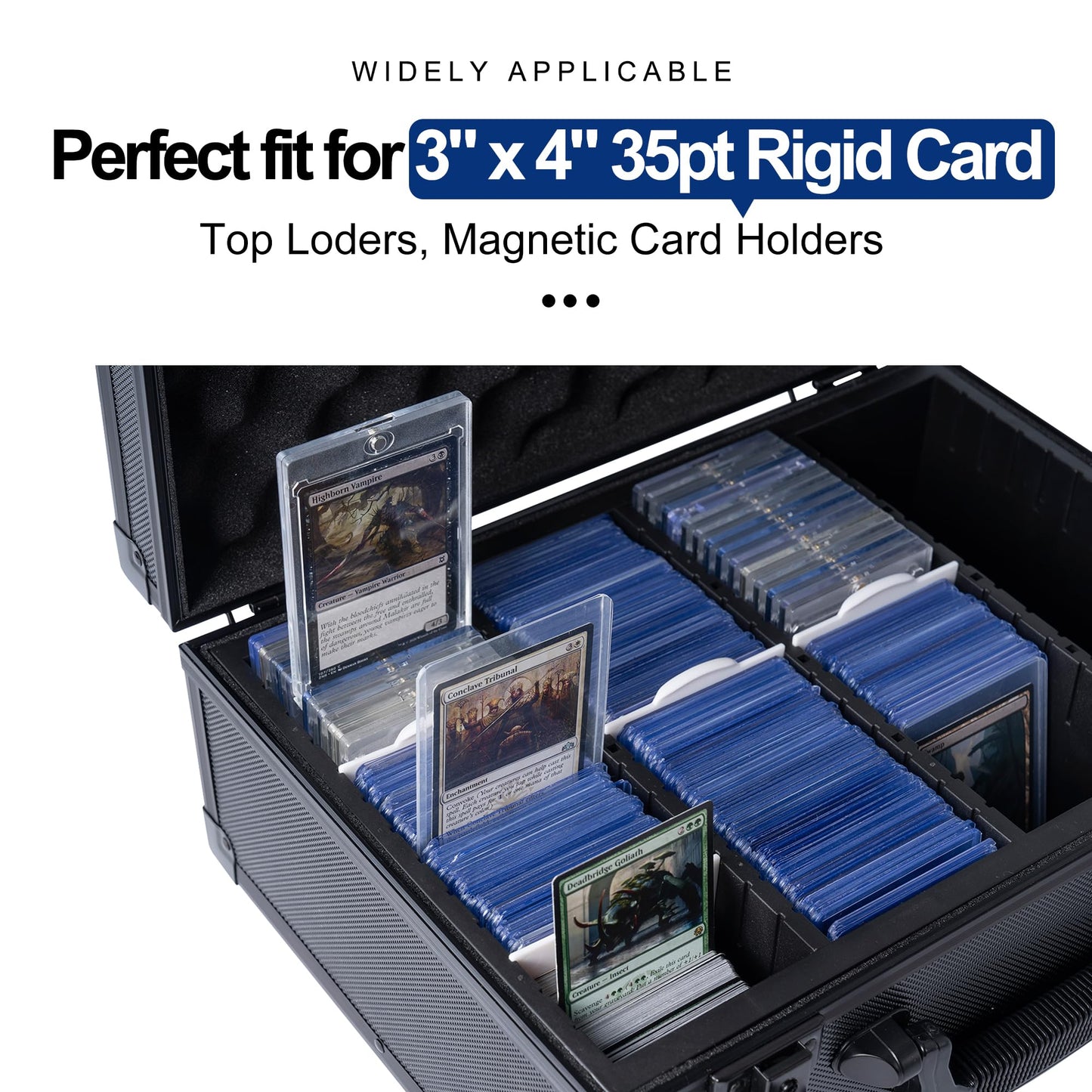D Dacckit Toploader Storage Box With Card Dividers For 3'' X 4'' 35Pt Rigid Card Holders For Trading Cards & Sports Cards Compat