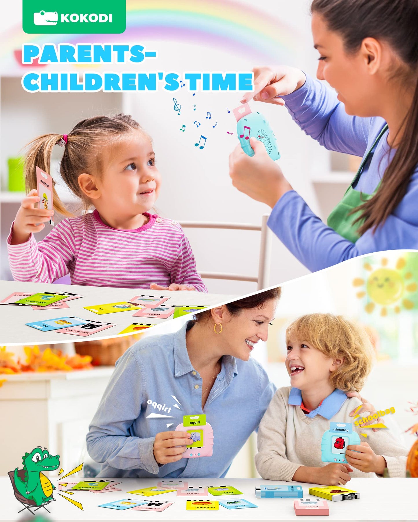 Kokodi Toddler Toys For Boys 2 3 4 5 Year Old Gifts, Speech Therapy Toys, Talking Flash Card 224 Sight Words, Montessori Learning Educational Sensory Toys For Autistic Children Toddler Age 2-5