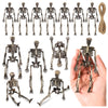 Zhwkmyp 12 Pcs Mini Skeleton Figurines, Plastic Small Skeleton Figurines For Crafts, Halloween Old Model Figurines For Party Sup