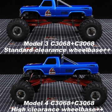 RCAWD 35mm Extended Upper & Lower Linkage & 70mm CVD Center Drive Shaft Upgrades Parts for FMS FCX24 1/24 Crawlers Red