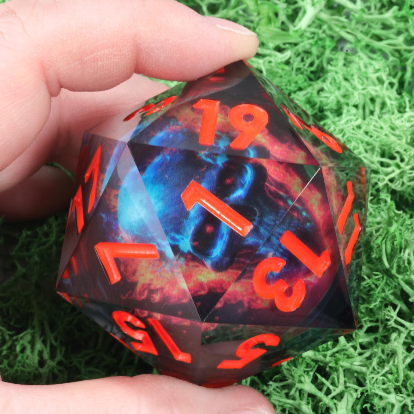 Mini Planet 50Mm Chonk D20 Dungeons And Dragons Liquid Core Handmade Polyhedral Dice With Gift Box