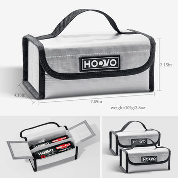 HOOVO Lipo Battery Bag, Fireproof Explosionproof Lipo Battery Storage Protector Guard Safe Bag for DJI Battery/RC Battery - 2 Pa