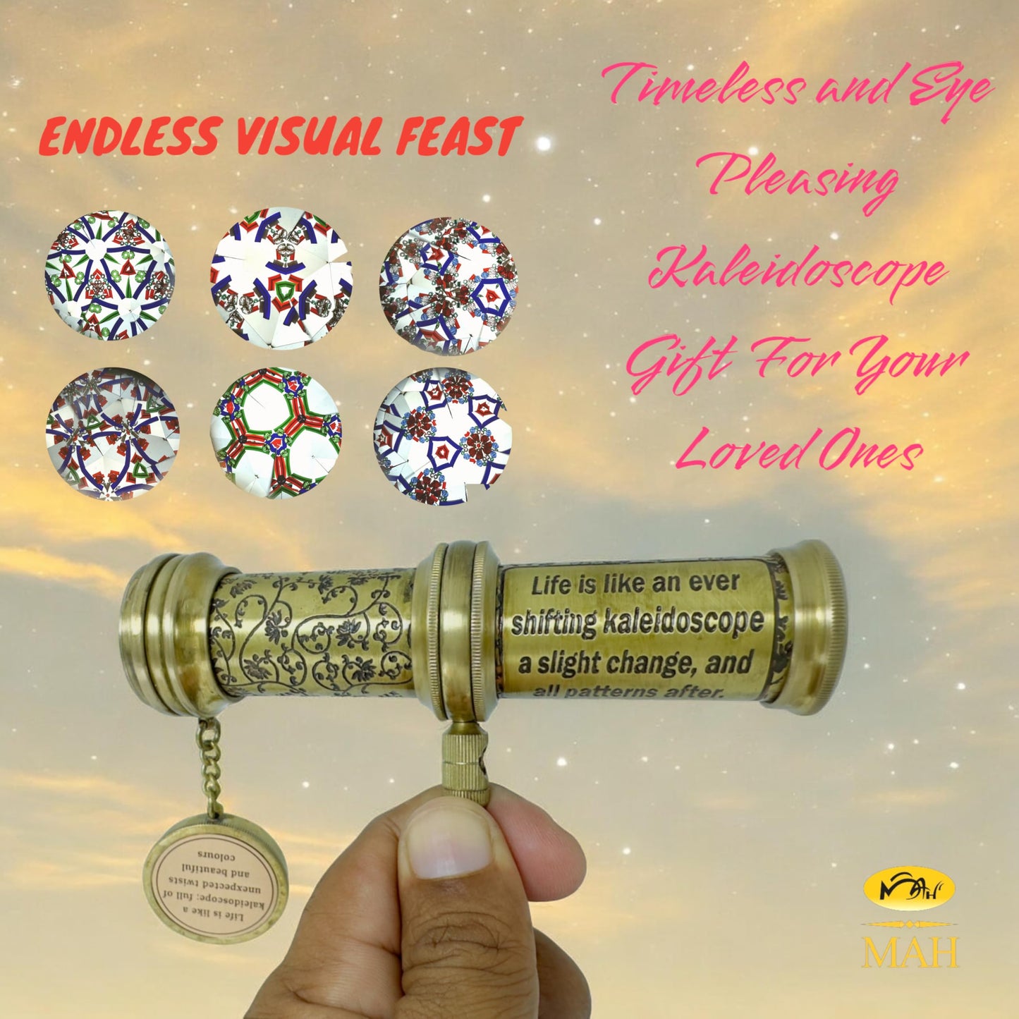 Handmade Brass Kaleidoscope Time Memory To The Next Generation Vintage Collection Magic Kaleidoscope Birthday Gift Educational Gift Sentimental Gift For Kids And Adults Any Age Patterns Will Vary