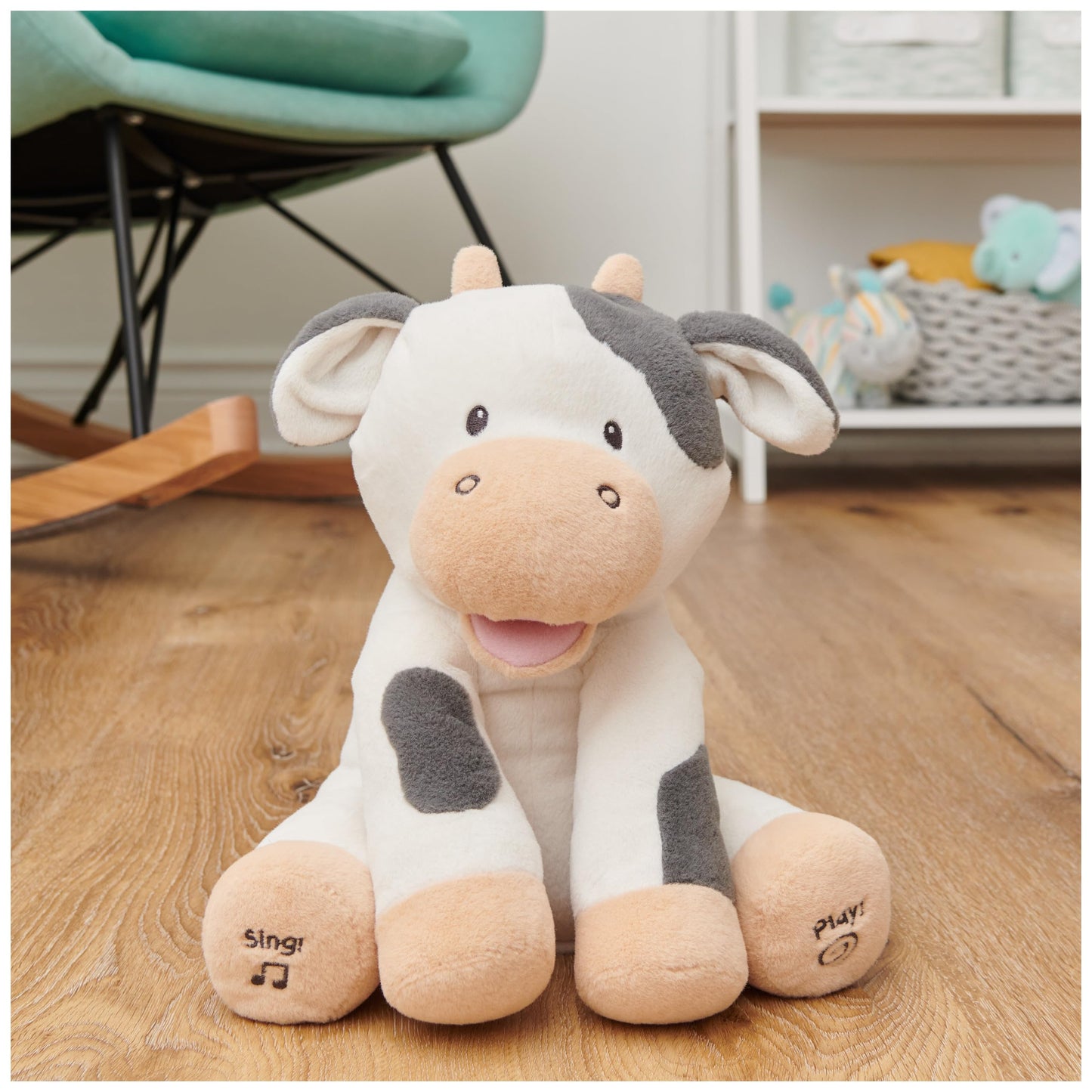 Baby Gund Buttermilk The Cow Animated Plush, Singing Stuffed Animal Sensory Toy, Sings Old Macdonald And Teaches Animal Sounds,