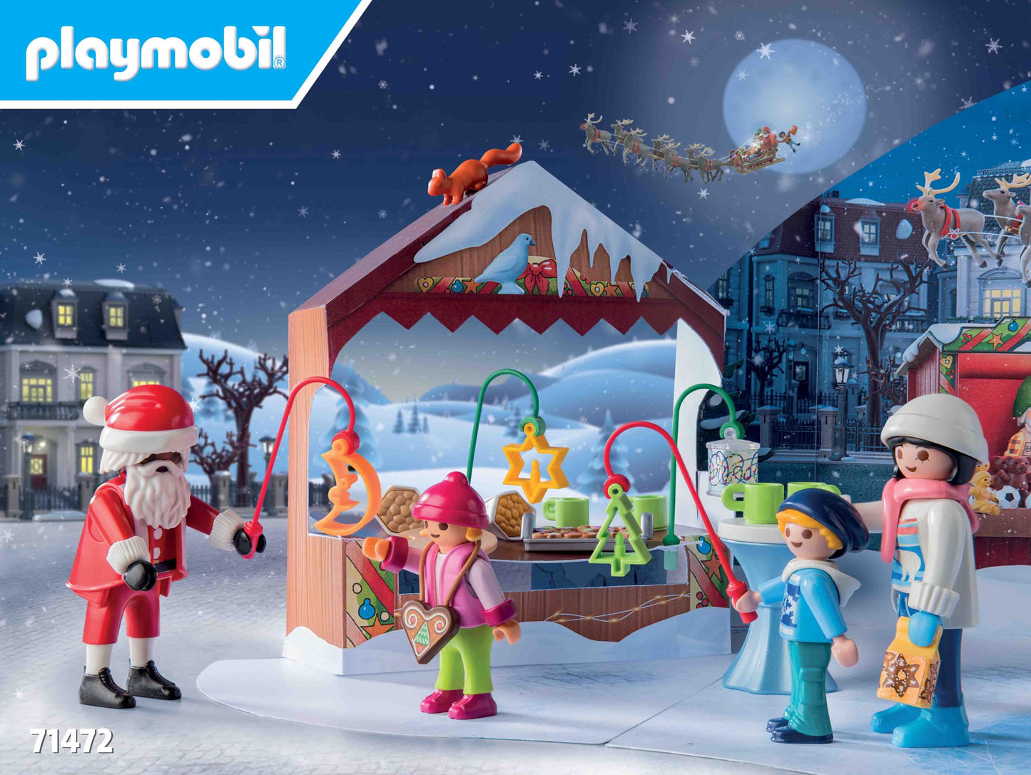 Playmobil Advent Calendar: Trip to the Christmas Market, One Size, Multicolor, Model 71472, Durable Plastic