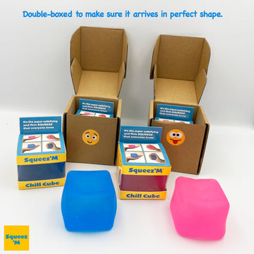 Squishy Sensory Squeeze Toy - Stress Fidget Cube For Kids And Adults, Relief From Anxiety While Improving Focus And Concentratio
