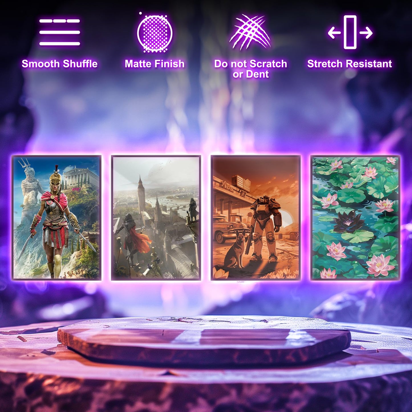 Mtg Card Sleeves 100Ct (Bloomburrow Black Lotus Pool), Matte Art Card Sleeves, Matte Back & Clear Front, 66X92Mm