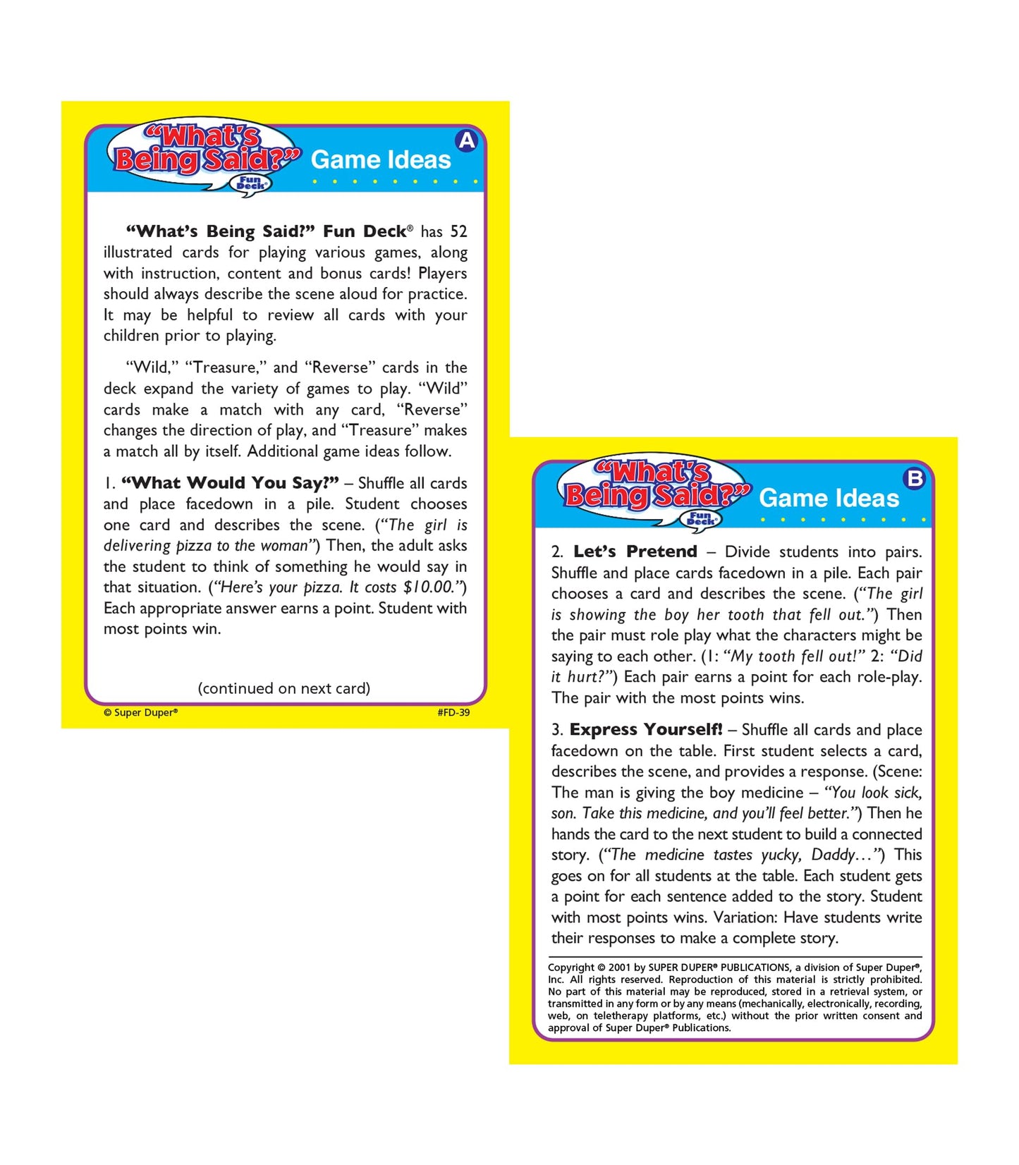 Super Duper Publications | Whats Being Said? Fun Deck Flash Cards | Educational Learning Resource for Children