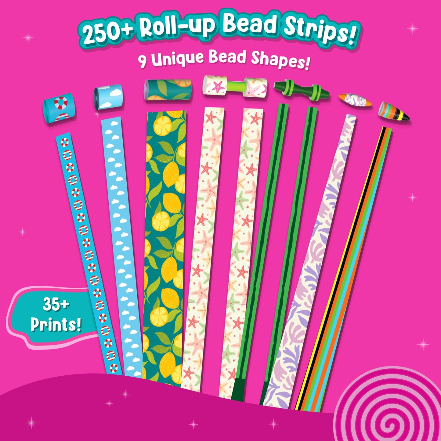 Skillmatics Craft Activity - Roll-up Beads Tropical Paradise DIY Kit, 500+ Charms & Beads, Jewelry Making Kit, Create 40+ Access