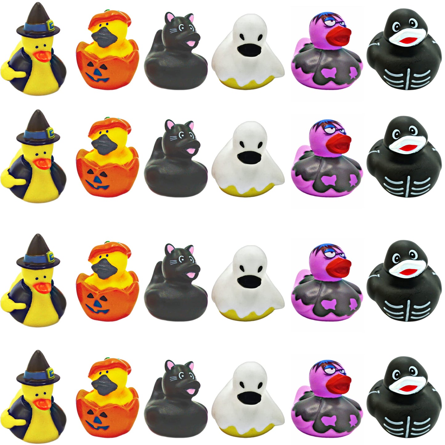 Halloween Rubber Ducks Bulk - 24 Pack, 6 Variety Themes, 2.5' For Halloween Party Favors For Kids, Goodie Bag Fillers, Jeep Ducking, Trick Or Treat Toys For Toddlers By 4E'S Novelty