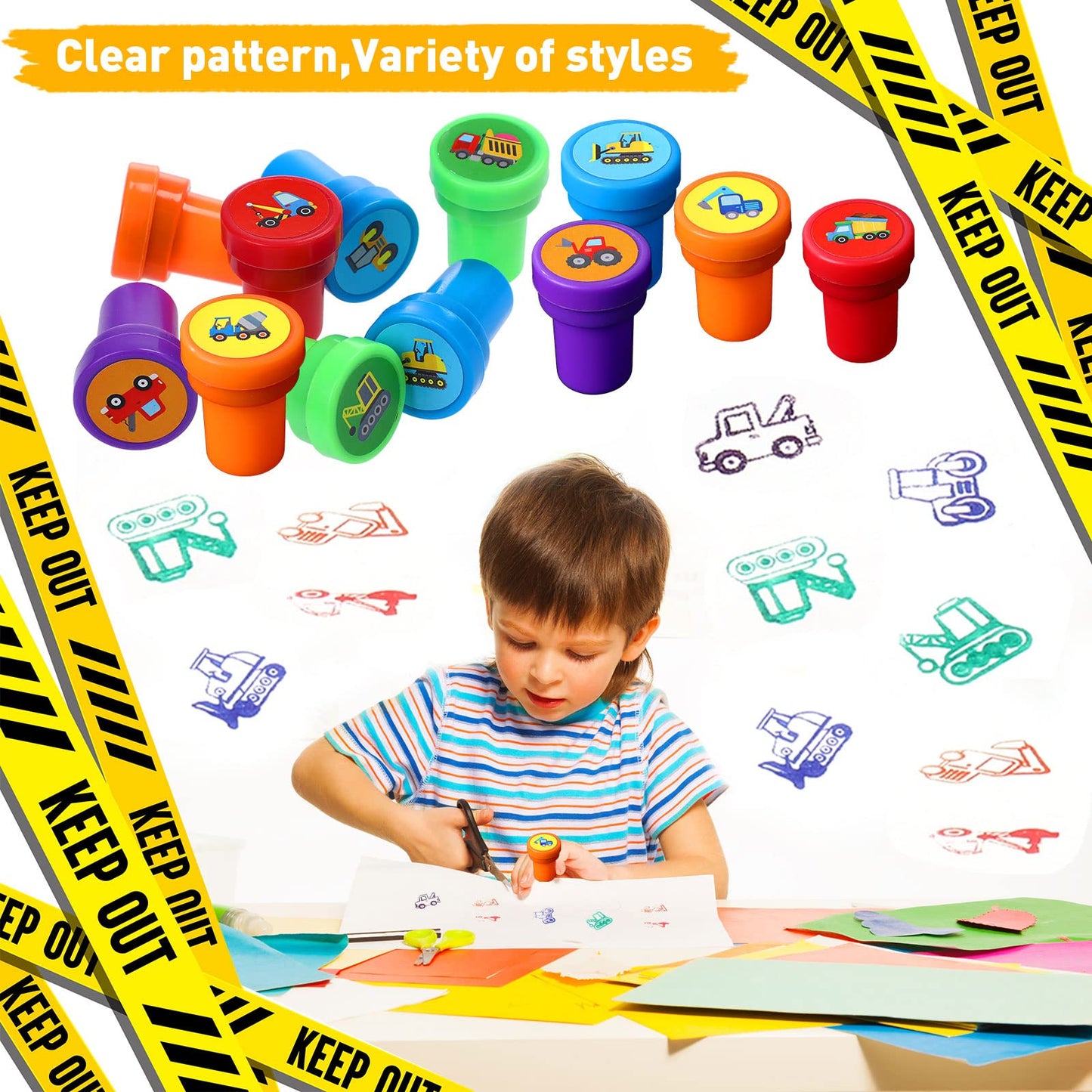 Construction Party Favors Construction Theme Birthday Party Supplies Mini Construction Vehicles Toy Rubber Bracelet Keychain Sta