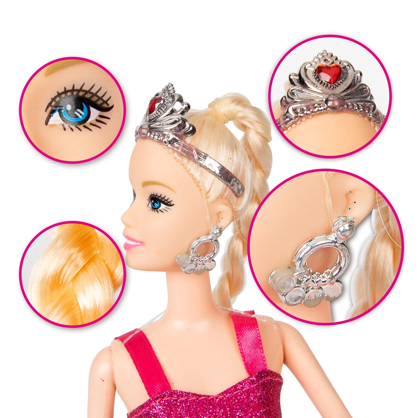 Mermaid Princess Doll With Little Mermaid And Pink Dolphin Playset, Blonde Hair Mermaid Toys With Accessories, Gift For 3 To 7 Year Old Girls