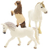 Gemini&Genius Horses Figurine Toy, Farm Premium Horse Animal Playset, Mare And Stallion With Horse Baby Family Action Figures Pa