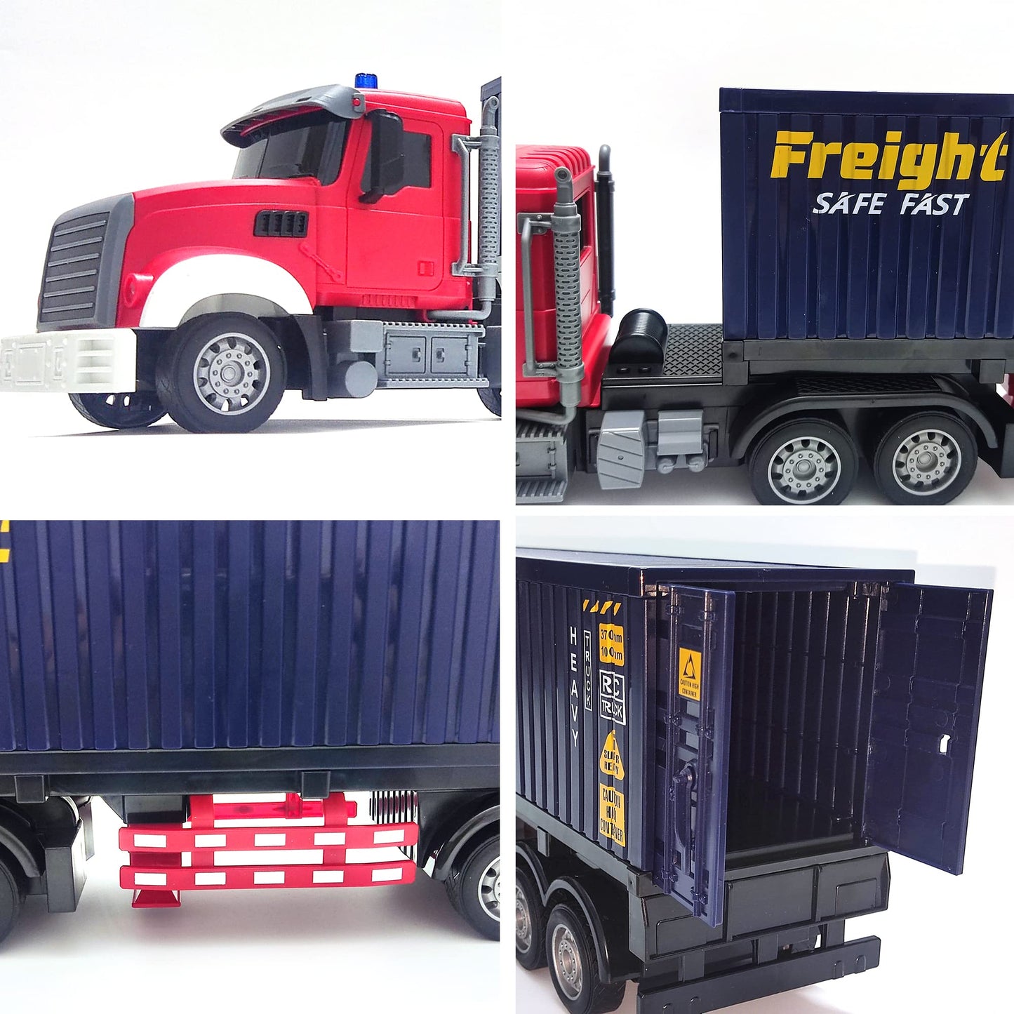 RC Semi Truck with Trailer - 22.5 Inch Semi Truck Toy for Kids, Carrier Van Transport Vehicle with 2 Rechargeable Batteries, 1:2