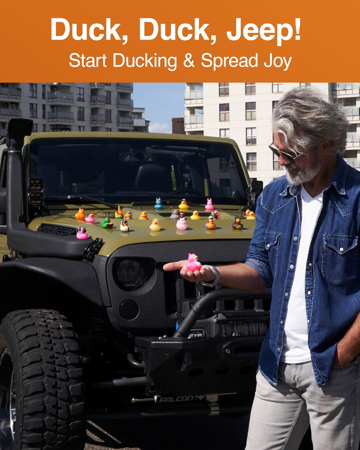 Jeep Ducks For Ducking (24 Pieces) - Easter Ducks For Jeeps - 2' Easter Themed Rubber Ducks Jeep Ducking - Plus Official Duck Duck Jeep Mobile App - Kid'S Party Favor