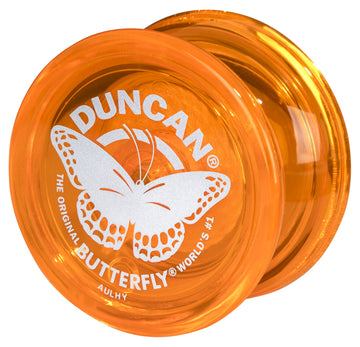 Duncan Toys Butterfly Yo-Yo, Beginner Yo-Yo With String, Steel Axle And Plastic Body, Orange