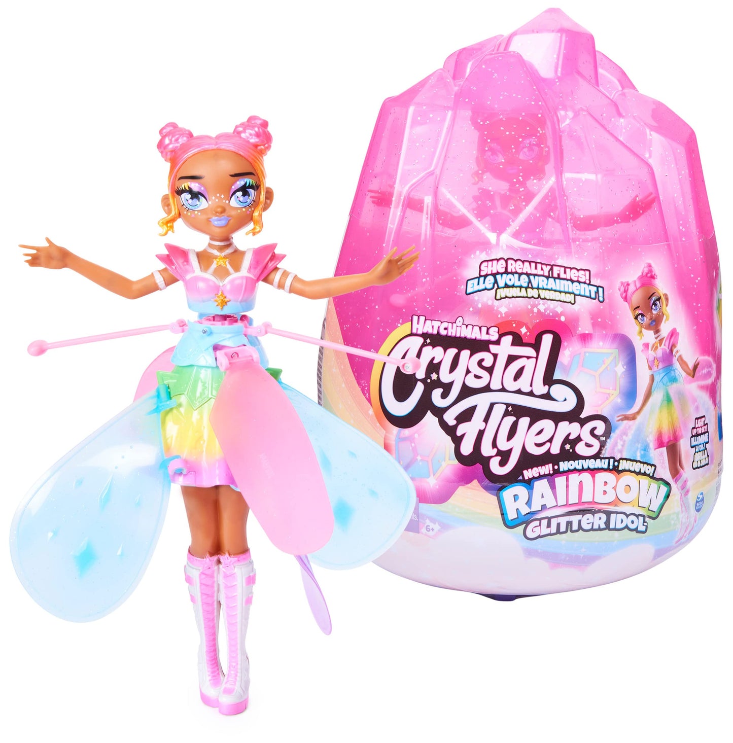 Hatchimals Pixies, Crystal Flyers Rainbow Glitter Idol Magical Flying Toy Doll With Lights, Girls Gifts, Kids Toys For Girls Ages 6 And Up