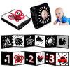 Jatlnnpola Black And White High Contrast Baby Toys - Newborn Toys 0 3 Months Brain Development - Soft Crinkle Books Tummy Time T
