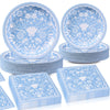 Potchen 180 Pcs Blue Mexican Platos De Barro Party Plates and Napkins 7 and 9 Cielito Lindo Decorations Disposable Mexicanos