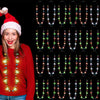 24PCS Christmas Party Supplies, Colorful Light Up Christmas Necklace, Christmas Accessories Santa Claus Bulbs, 3 Modes Christmas