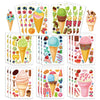 24 Sheets 8.3'' 5.9'' Make Your Own Ice Cream Stickers For Toddlers Kids Party Favors, Make A Face Stickers For Kids Activities