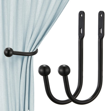 Vrss Curtain Tiebacks Drapery Holdbacks Simple Vintage Style (2Pcs Black)