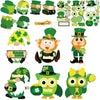Chiazllta 30 Pcs St. Patricks Day Craft Kits For Kids Diy Leprechauns Shamrock Owl Gnome Sticker Craft Ornament St. Patricks Art