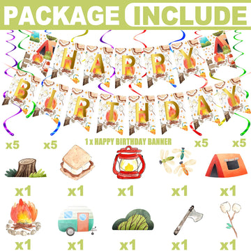 Bonbeedesign Camping Party Supplies, Camping Party Decoration, Camping Party Favors (Camping Party Decor)