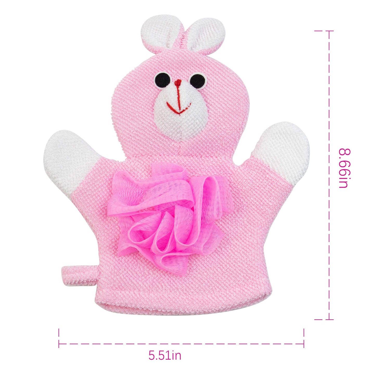 Auear, 4 Pcs Cartoon Terry Cloth Bath Sponge Mitts Puppet Cute Hand Puppets Washcloth Mitt Bath Glove