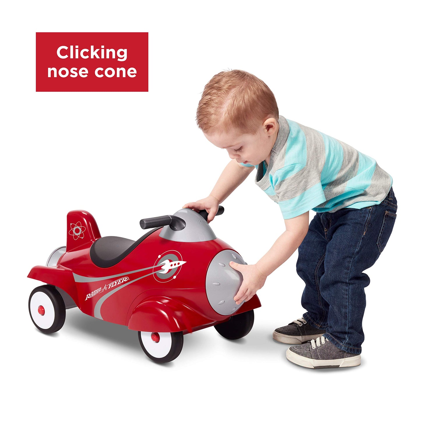 Radio Flyer Retro Rocket Ride On, Red Ride On Toy For Age 12 Months To 36 Months