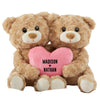 Personalization Universe Personalized Hugging Teddy Bear Plush With Pink Heart - Valentines Day Gift, Cute Stuffed Animal, Roman