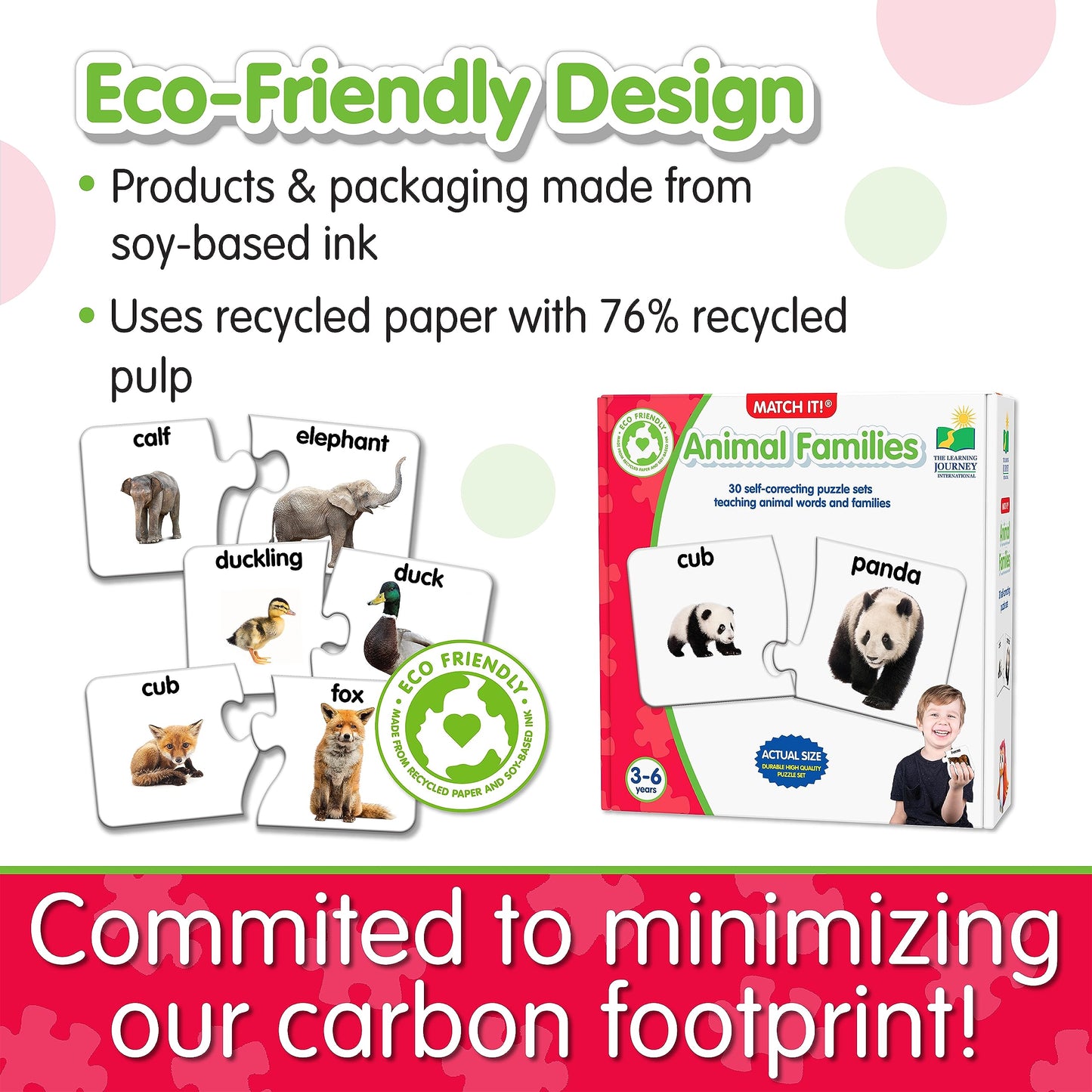 The Learning Journey Match It! Animal Families Puzzle - Educational Cardboard Game for Kids, Medium Size, Model 117408