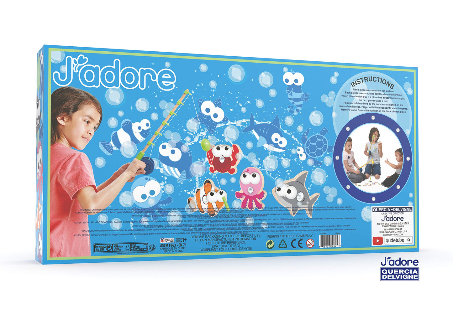 J'adore Wooden Magnetic Fishing Game Toy - Model 828984, Eco-Friendly Playtime Fun for Kids