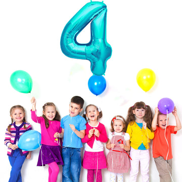 Gifloon Number 4 Balloon, Large Number Balloons 40 Inch, 4Th Birthday Party Decorations Supplies 4 Year Old Birthday Sign Decor